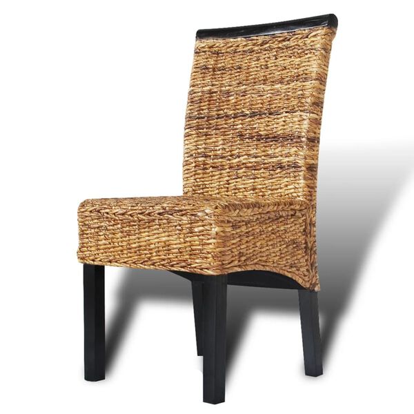 vidaXL Dining Chair Set of 6 Brown Solid mango wood and abaca Medium