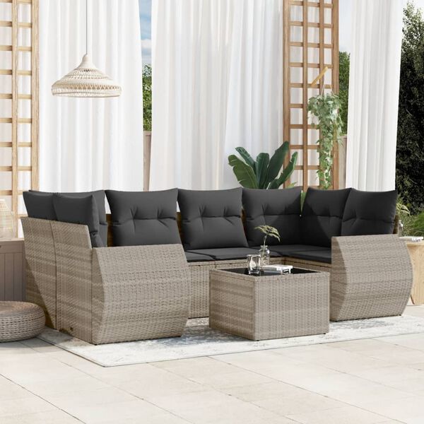 vidaXL Garden Sofa Set Light Grey