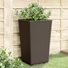 vidaXL Garden Planter Set of 2 Brown Polypropylene 12.8 x 12.8 x 22.4 in