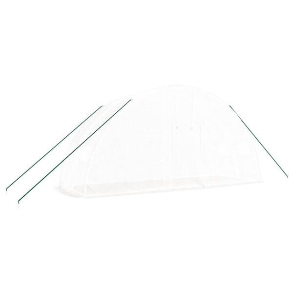 vidaXL Greenhouse White Polyethylene, galvanized steel 19.7x6.6x9.4 ft