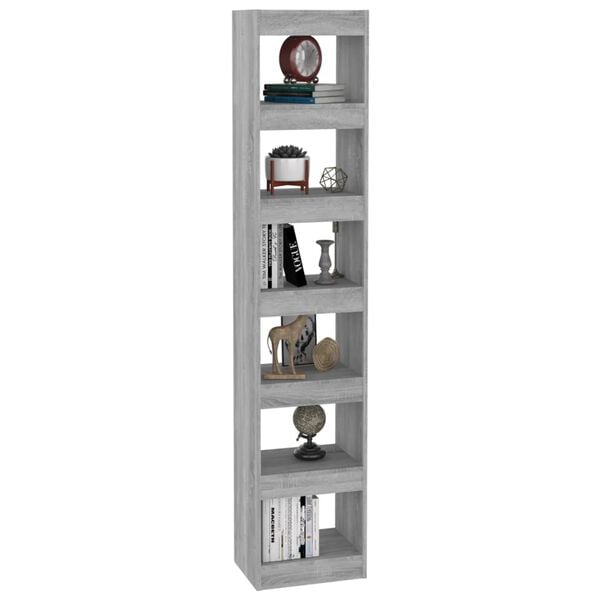 vidaXL Book Cabinet Grey Sonoma Engineered Wood Tall Book Cabinet