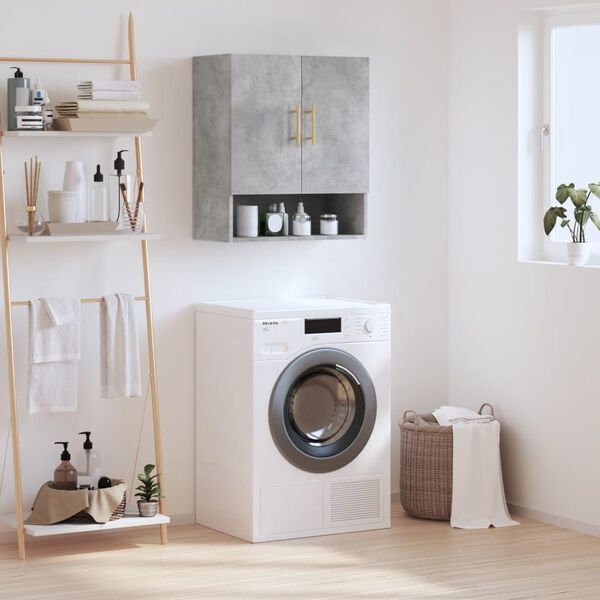 vidaXL Wall Cabinet Concrete Gray 23.6"x12.2"x27.6" Engineered Wood