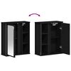 vidaXL Bathroom Wall Cabinet Black Oak Engineered wood, Steel Medium