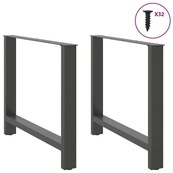 vidaXL Coffee Table Leg Set of 2 Anthracite Powder-coated steel