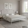 vidaXL Bed Frame White Powder-coated metal Double Durable Bed Frame