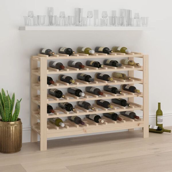vidaXL Wine Rack 43.1x11.8x32.3" Solid Wood Pine
