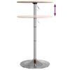vidaXL Bar Table Medium brown, Chrome Solid oak wood, Chromed steel
