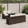 vidaXL Garden Sofa Set Brown PE Rattan Large Adjustable Feet