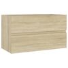 vidaXL Sink Cabinet With Basin Sonoma Oak, White Engineered Wood, Ceramic