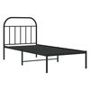 vidaXL Bed Frame Black Powder-Coated Steel Twin Bed Frame Rectangular