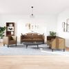 vidaXL 3 Piece Chesterfield Sofa Set Brown Faux Leather