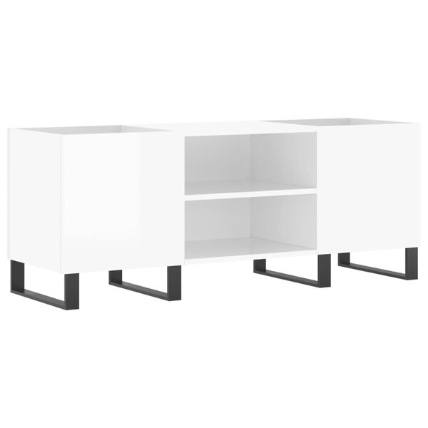 vidaXL Record Cabinet High gloss white Engineered wood Medium