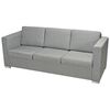 vidaXL Sofa Light grey Polyester fabric, Wooden frame, Chrome-plated legs