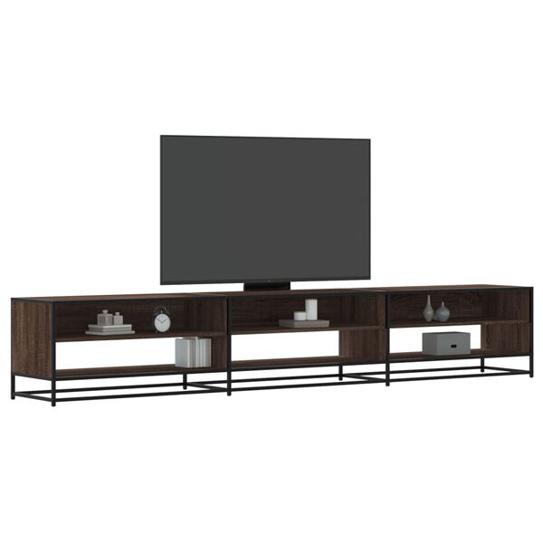 vidaXL TV Cabinet Brown Oak Engineered wood, metal Extra Long TV Cabinet