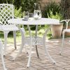 vidaXL Garden Table White Cast Aluminum Medium Durable Garden Table