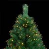 vidaXL Artificial Hinged Christmas Tree Green and Yellow PVC, Metal Medium