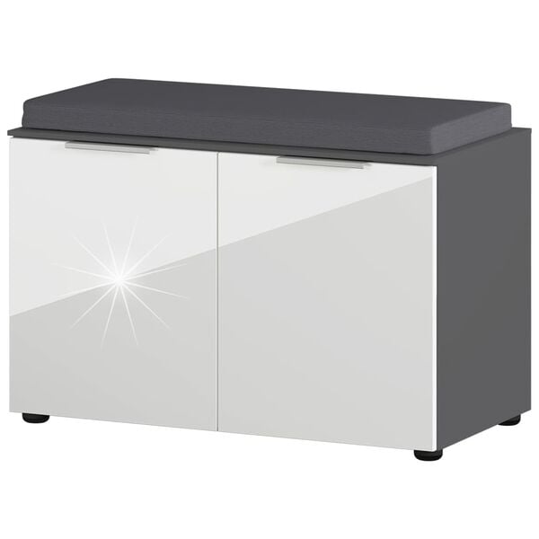Germania Shoe Cabinet Graphite and White Melamine resin-coated chipboard