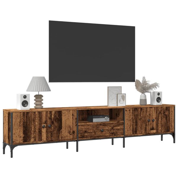 vidaXL TV Cabinet Old wood Engineered wood, metal Medium Adjustable Feet