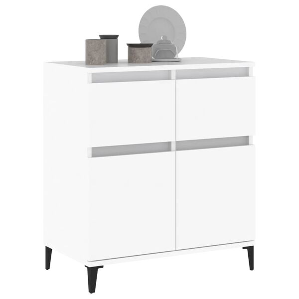 vidaXL Sideboard White Engineered wood, metal Medium Sideboard
