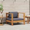 vidaXL Sofa Chair Dark Grey, Teak Look