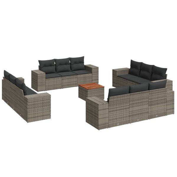 vidaXL Garden Sofa Set Grey