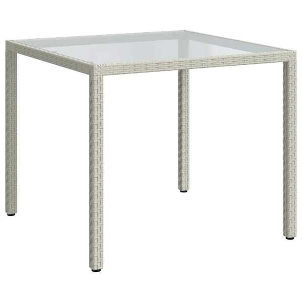 vidaXL Garden Table White Poly Rattan Medium Durable Garden Table