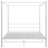 vidaXL Bed Frame White Powder-coated metal 78.7x78.7 in Durable