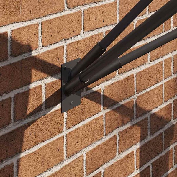 vidaXL Flag Pole Holder Black 10.5 x 7.5 cm Steel