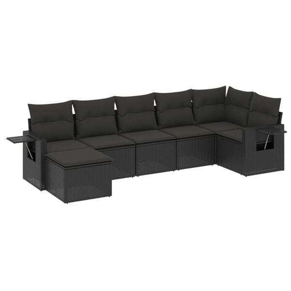 vidaXL Garden Sofa Set Black