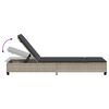 vidaXL Sun Lounger with Cushions Light Grey 55x200x25,5cm Poly Rattan