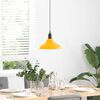 vidaXL Pendant Lamp Gloss Yellow Metal Medium Pendant Lamp Circular