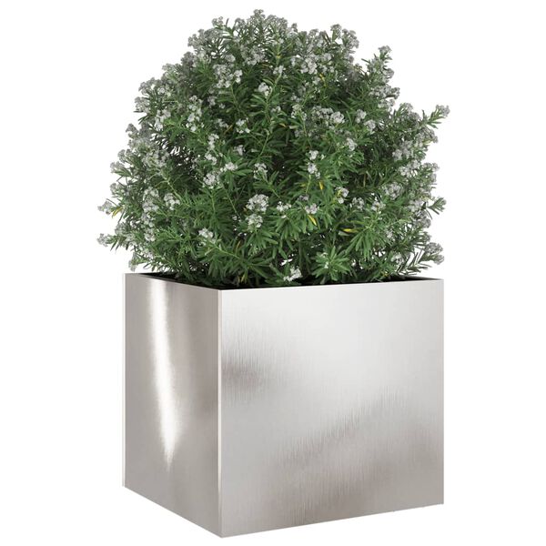 vidaXL Planter Silver Stainless Steel Good for small plants Tough