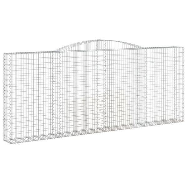 vidaXL Gabion Basket Set of 3 Silver Galvanized iron
