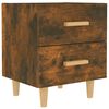 vidaXL Bed Cabinet Smoked Oak Engineered wood and solid eucalyptus wood