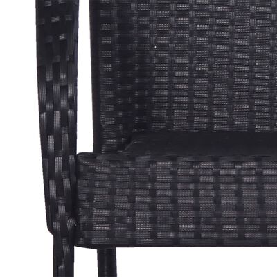 vidaXL Stackable Patio Chairs 2 pcs Poly Rattan Black