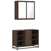 vidaXL Bathroom Furniture Set Brown Oak Engineered Wood, Metal Medium