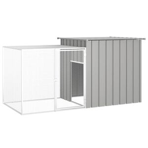 vidaXL Rabbit Cage Grey Galvanized Steel 78.7 in x 35.8 in x 39.4 in