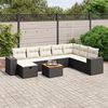 vidaXL Garden Sofa Set Black and Cream White