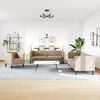 vidaXL 3 Piece Chesterfield Sofa Set Cappuccino Faux Leather