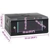 vidaXL Network Cabinet Black 20.87 x 17.72 x 8.27 in Steel