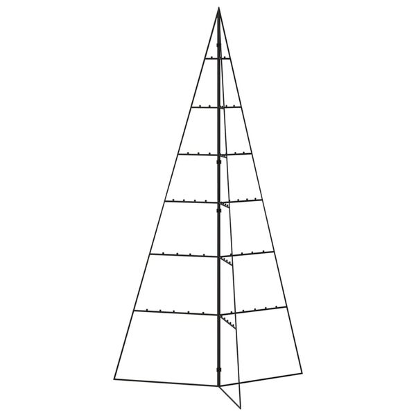 vidaXL Metal Christmas Tree Black Powder-coated steel 55.1 in Foldable