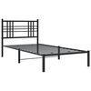 vidaXL Bed Frame Black Powder-Coated Steel 42.1 x 79.9 in