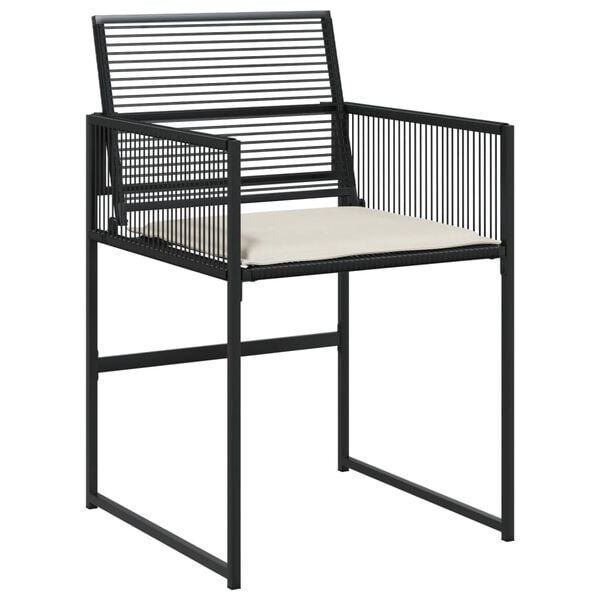 vidaXL Garden Dining Set Black PE rattan Large Removable Covers