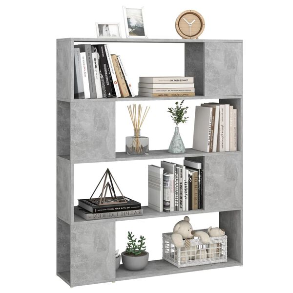 vidaXL Book Cabinet Room Divider Concrete grey Engineered wood