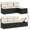 vidaXL Garden Sofa Set Black Poly Rattan, Powder-Coated Steel Large