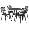 vidaXL Garden Dining Set 5 pcs Black 35.4" x 35.4" x 29.5