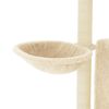 vidaXL Cat Tree Cream Engineered wood, plush, sisal Medium