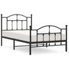 vidaXL Bed Frame Black Powder-coated steel Twin Bed Frame Rectangular