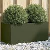vidaXL Planter Olive Green Cold-rolled Steel Medium Durable Planter
