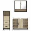 vidaXL Bathroom Furniture Set Sonoma Oak Engineered wood, Metal, Glass